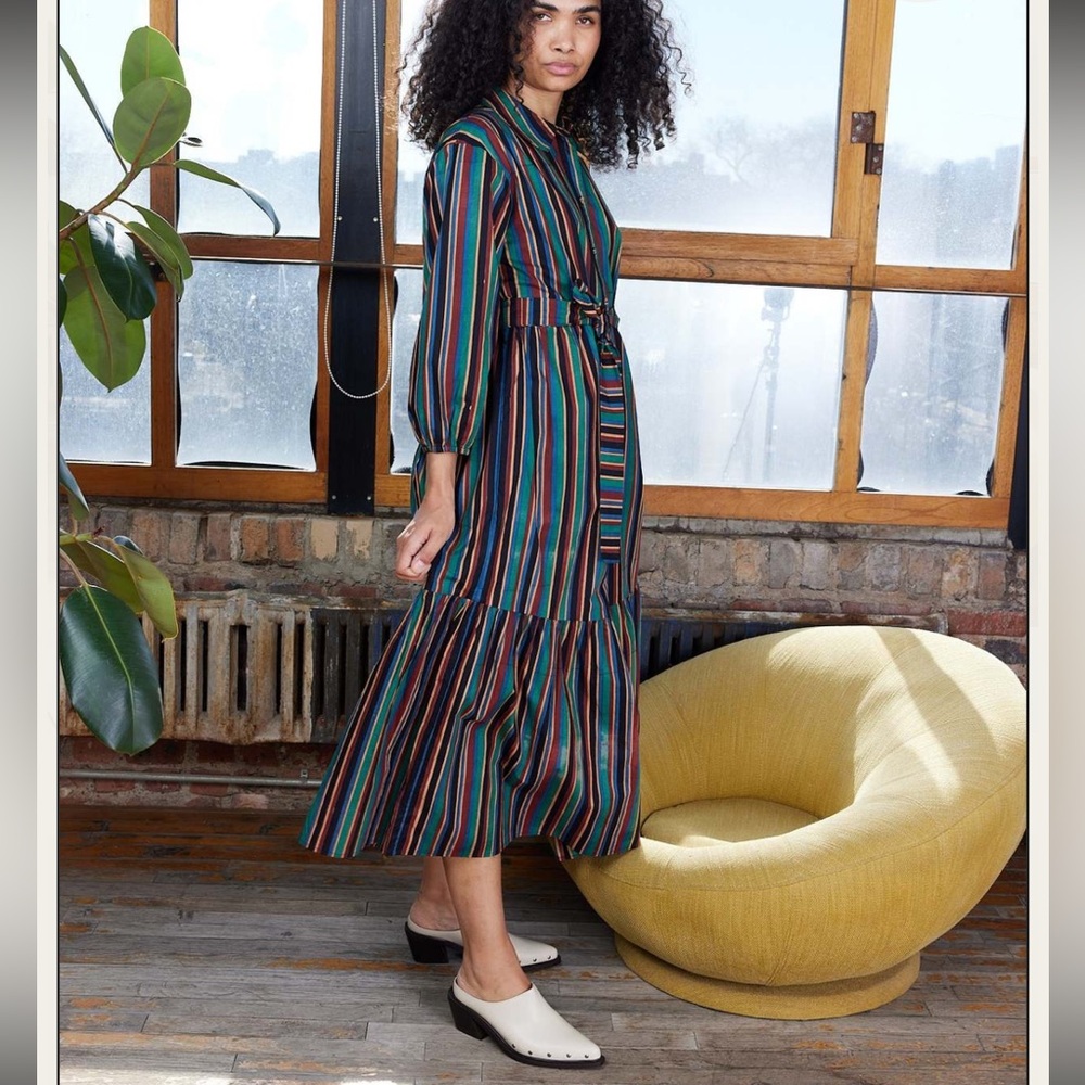 Striped Multicolor Midi Dress